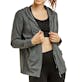 Women's Jersey Zip-Up Hoodie Jackets - Medium, Charcoal Gray