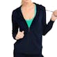 Women's Jersey Zip-Up Hoodie Jackets - Medium, Navy