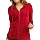 Women's Jersey Zip-Up Hoodie Jackets - Medium, Red