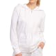 Women's Jersey Zip-Up Hoodie Jackets - Medium, White