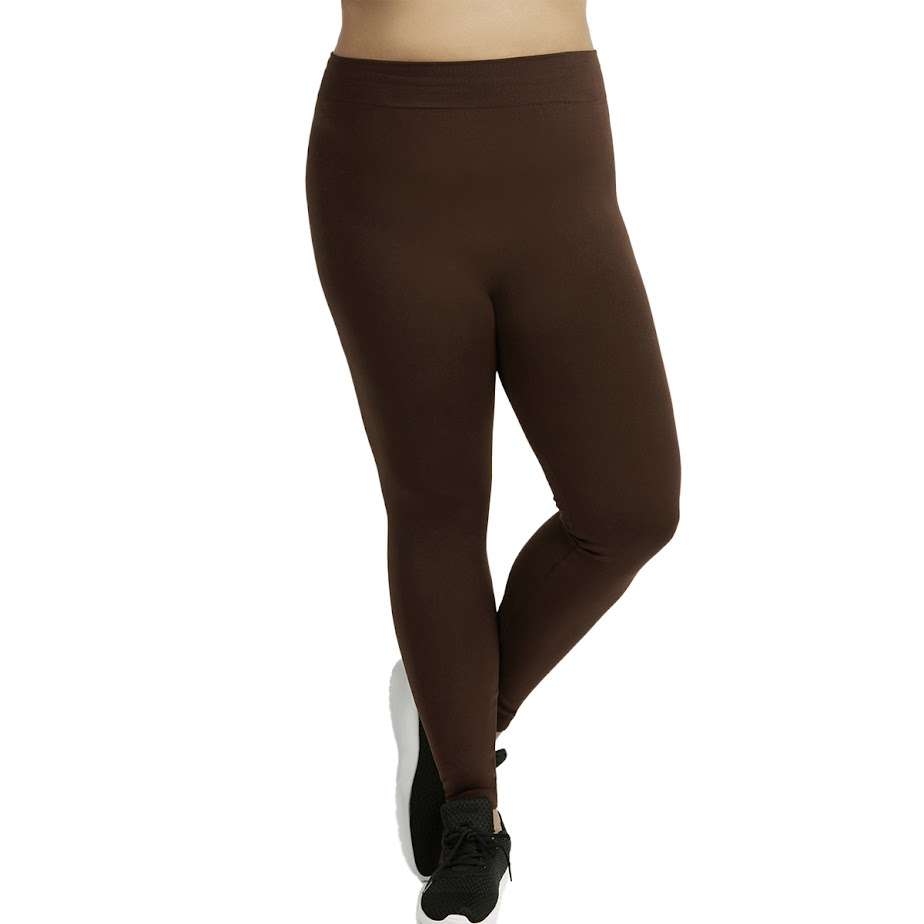 Women's Fleece Lined Leggings - Coffee, XL