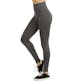Women's High Waist Leggings - Charcoal, Extra-Wide Ribbed Band