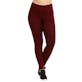 Women's High Waist Leggings - Burgundy, Extra-Wide Ribbed Band, XL
