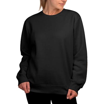 Women's Fleece Crewneck Sweatshirts, Black, Large