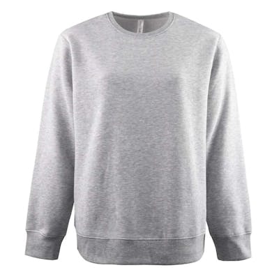 Women's Fleece Crewneck Sweatshirts, Gray, Large