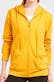 Women's Jersey Zip-Up Hoodie Jackets - Medium, Mustard