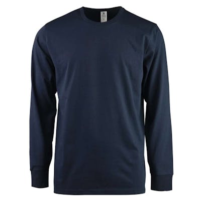 Men's Long Sleeve Crew Neck T-Shirts, Navy, 2XL