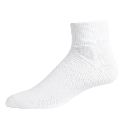 Men's Quarter Sports Socks - White, Size 9-11