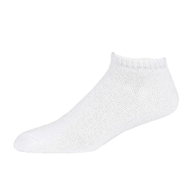 Men's No-Show Sports Socks - White, Size 9-11