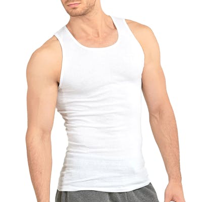 Men's Tank Tops - White, Size Small, 3 Pack