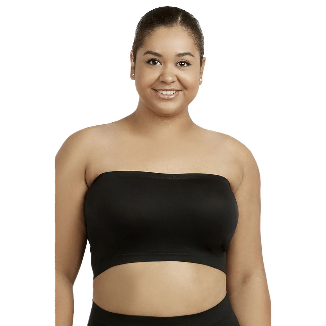 Plus Size Strapless Bra Bandeau Tube Removable Padded Top Stretch STORE  CLOSING