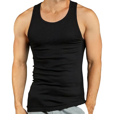 Men's Tank Tops - Black, Size 3X, 3 Pack