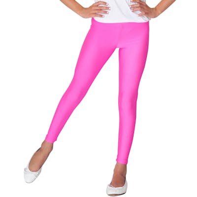 Bulk Girls' Polyester Leggings in Hot Pink, Small-Large - DollarDays