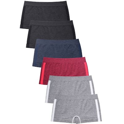 Girls' Seamless Panties - Small, 4 Colors with Side Stripes
