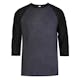 Men's 3/4 Sleeve Baseball T-Shirt - 2XL, Black/Charcoal (1 of 2)