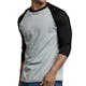 Men's 3/4 Sleeve Baseball T-Shirt - 2XL, Black/Light Grey (2 of 2)