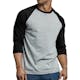 Men's 3/4 Sleeve Baseball T-Shirt - 2XL, Black/Light Grey (1 of 2)