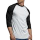 Men's 3/4 Sleeve Baseball T-Shirt - 2XL, Black/White (2 of 3)