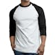 Men's 3/4 Sleeve Baseball T-Shirt - 2XL, Black/White (1 of 3)