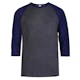 Men's 3/4 Sleeve Baseball T-Shirt - 2XL, Navy/Charcoal (2 of 3)