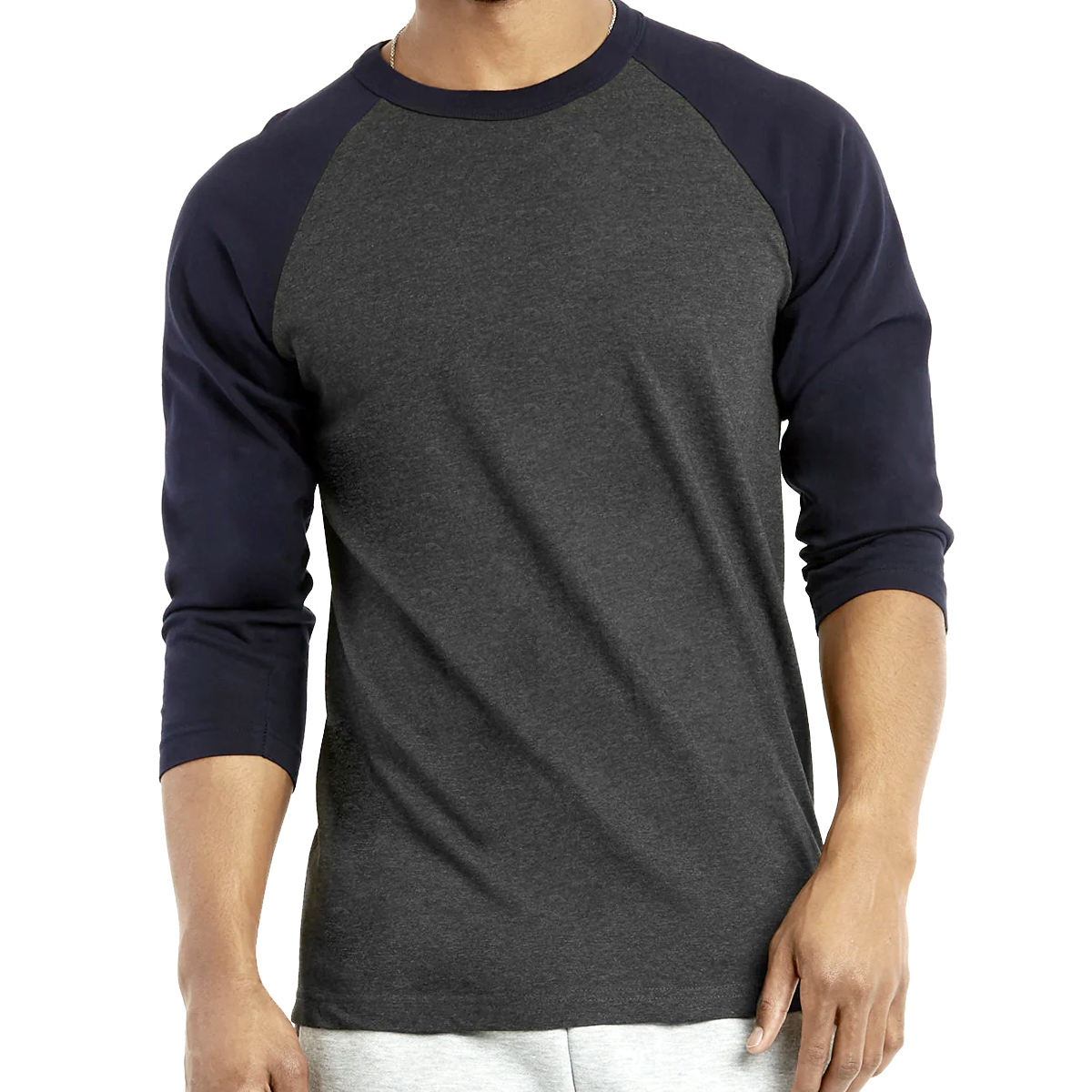 3/4 sleeve raglan shirt Black/White | Rise Nonprofit