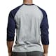 Men's 3/4 Sleeve Baseball T-Shirt - 2XL, Navy/Light Grey (2 of 2)