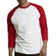 Men's 3/4 Sleeve Baseball T-Shirt - 2XL, Red/White (1 of 3)