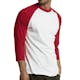 Men's 3/4 Sleeve Baseball T-Shirt - 2XL, Red/White (2 of 3)