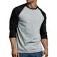 Men's 3/4 Sleeve Baseball T-Shirt - 3XL, Black/Light Gray (1 of 2)