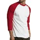 Men's 3/4 Sleeve Baseball T-Shirt - 3XL, Red/White (2 of 3)