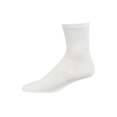 Men's Crew Sports Socks - White, Size 9-11