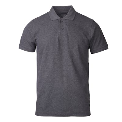 Men's Slim Polo Uniform Shirts - Large, Charcoal Gray