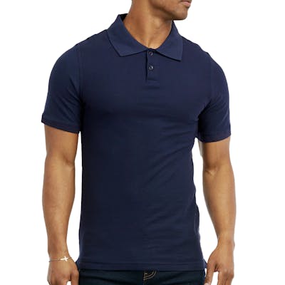 Men's Slim Polo Uniform Shirts - Small, Navy