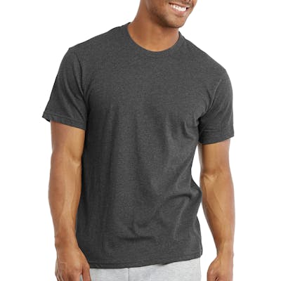 Men's Crew Neck T-Shirts - Large, Charcoal Gray