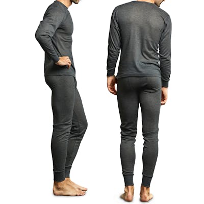 Men's Thermal Underwear Sets - Large, Charcoal
