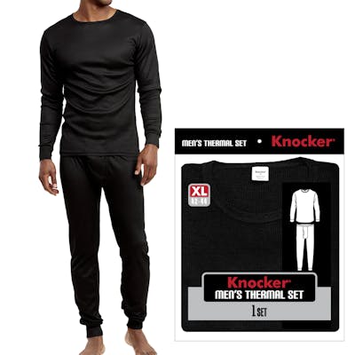 Men's Thermal Underwear Sets - Small, Black