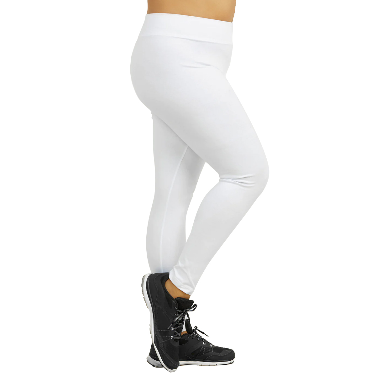 Women's Plus Size Cotton Leggings - 3XL, White
