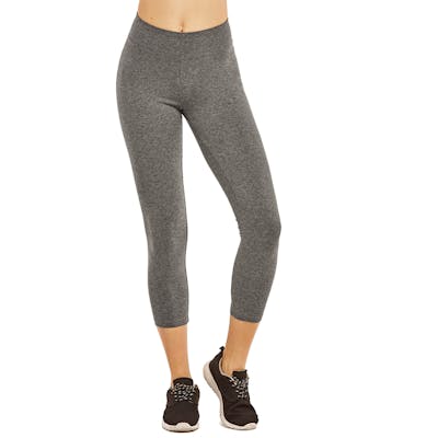 Women's Cotton Capri Leggings - Medium, Heather Charcoal