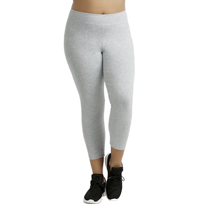 Women's Plus Size Capri Leggings - XL-3XL, Heather Gray