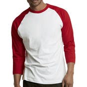 Men's 3/4 Sleeve Baseball T-Shirt - Large, Red/White