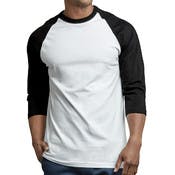 Men's 3/4 Sleeve Baseball T-Shirt - Medium, Black/White