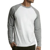 Men's 3/4 Sleeve Baseball T-Shirt - Medium, Light Gray/White