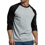 Men's 3/4 Sleeve Baseball T-Shirt - Small, Black/Grey