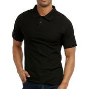 Men's Slim Polo Uniform Shirts - Medium, Black