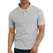 Men's Slim Polo Uniform Shirts - Small, Heather Grey