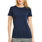 Women's Classic Fit Crew Neck T-Shirts - Large, Navy