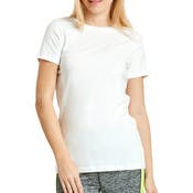 Women's Classic Fit Crew Neck T-Shirts - Large, White