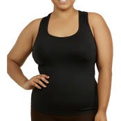 Women's Plus Size Racerback Tank Tops - One Size Fits Most, Black