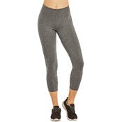 Women's Cotton Capri Leggings - Large, Heather Charcoal