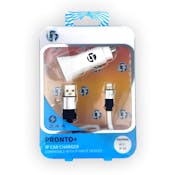 IP to USB A Cables & Car Chargers - White